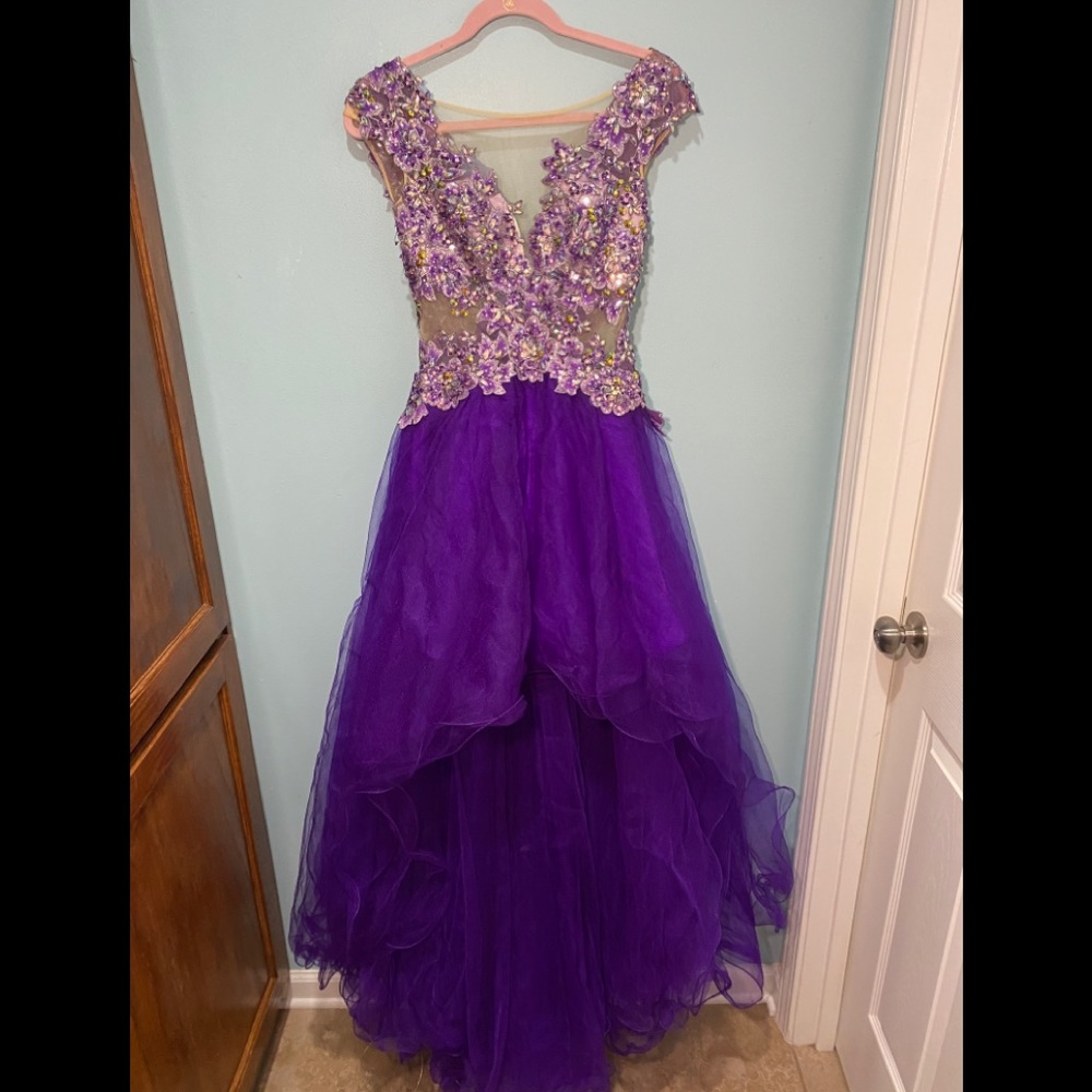 Purple high low hem